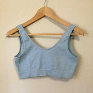 WS Streetwear Society Stretchy Relaxed Sports Bra Pale Blue Size